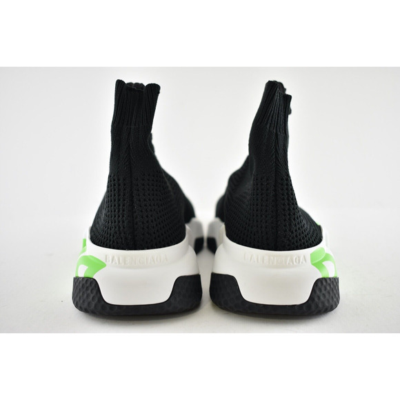 Balenciaga Speed Lace Up Tie Graffiti Black Green Sock High Top Knit Sneaker 36 - Picture 8 of 9